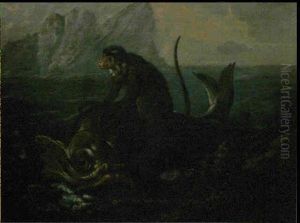 Le Singe Et Le Dauphin by Jean-Baptiste Oudry