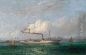 A French Steam Packet Off Elizabeth Castle, Jersey