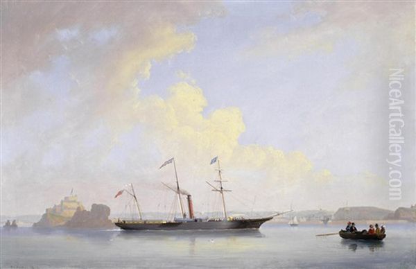 The Screw Steamer Lady Bird Off Elizabeth Castle, Jersey - view 1