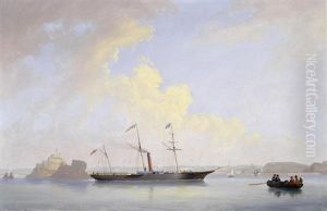 The Screw Steamer Lady Bird Off Elizabeth Castle, Jersey The Screw Steamer Lady Bird Off Elizabeth Castle, Jersey