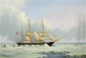 A Jersey Barque Caught In The Ice, Almost Certainly In The Gulf Of St. Lawrence