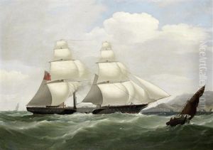 A Paddle Sloop Of Her Majesty's Navy Under Sail And Steam Entering The Tagus Bound For Lisbon