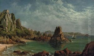 Beauport Bay Showing The Battery, Jersey by Philip John Ouless