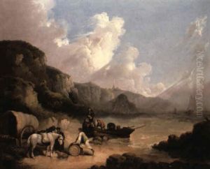 Smugglers Unloading On The Jersey Coast by Philip John Ouless