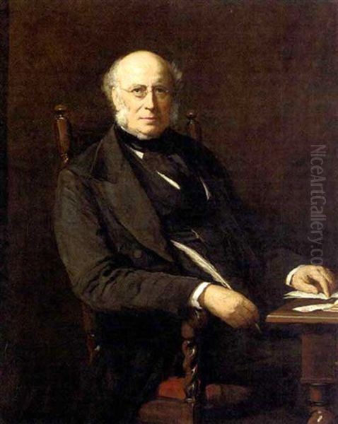 Portrait Of George William Lovell Seated At His Desk - view 1