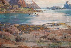 Untitled - Boats In The Fiord by Karl Ouren