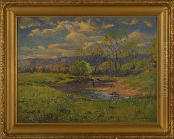 Landscape With Stream And Mountains In The Distance - view 1