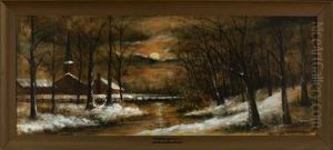 Moonlit View Of A Church In A Winter Landscape