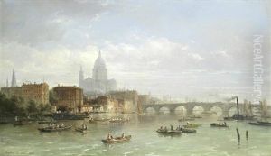 View Of Blackfriars Bridge With St Pauls In The Distance