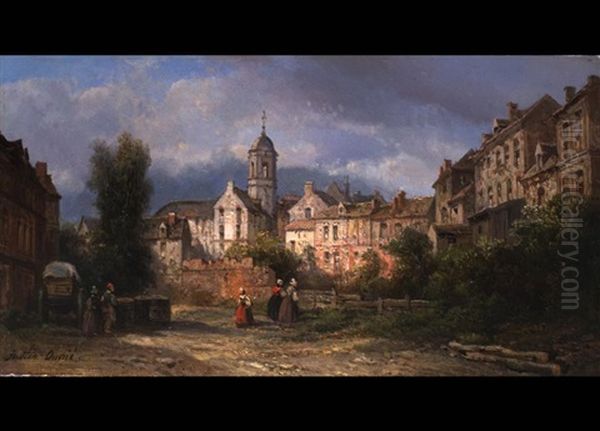 Hollandische Stadtansicht Mit Marktfrauen - view 1