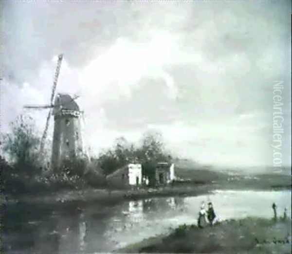Paysage Hollandais Au Moulin - view 1