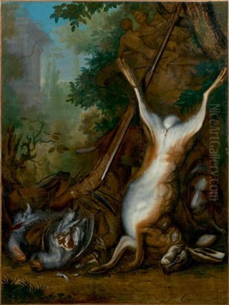 Trophee De Chasse: Oiseaux Et Lievre - view 1