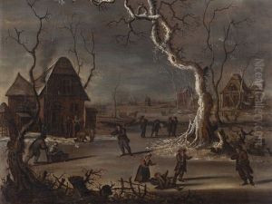 Wintry Pleasure On Ice by Isaac Ouwater