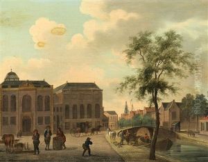 Strasenansicht Mit Einer Gracht In Amsterdam by Isaac Ouwater