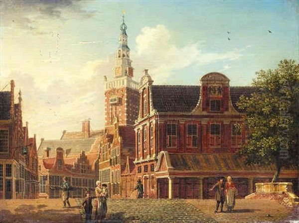 Monnickendam, A View On The Dam, With The Waag On The Right And The Speeltoren Beyond - view 1