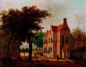 Figures And Animals By A Farmhouse Figures And Animals By A Farmhouse
