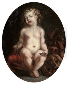 Hommo Bulla Est, A Vanitas Still Life With A Boy by Juergen Ovens