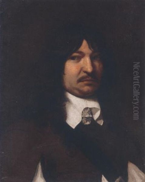 Portrait Of A Gentleman In A Brown Coat With A White Collar - view 1