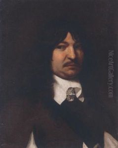 Portrait Of A Gentleman In A Brown Coat With A White Collar