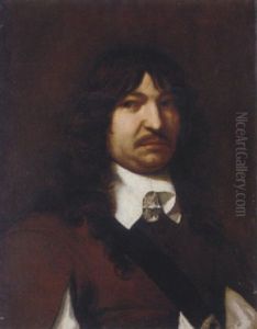 Portrait Of Gentleman In A Brown Coat With A White Collar