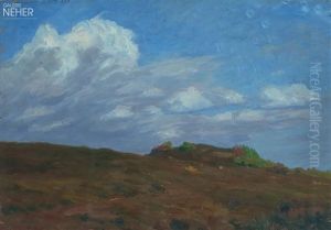 Italienische Landschaft Mit Einem Hochgelegenen Stadtchen by Fritz Overbeck