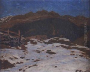 Erster Schnee Bei Klosters by Fritz Overbeck