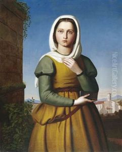 Bildnis Einer Jungen Romerin (portrat Der Nina Hartel?) by Johann Friedrich Overbeck