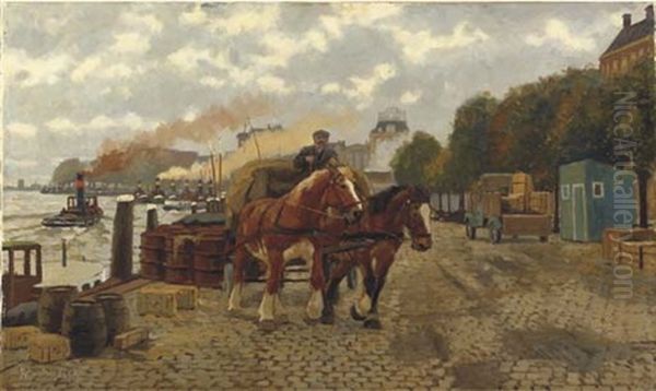 A Busy Quay In Rotterdam - view 1