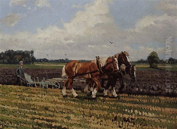 Farmer Ploughing The Fields - view 1
