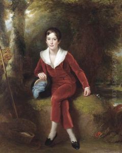 Portrait Of A Young Gentleman, Full-length, In Red, In A Landscape