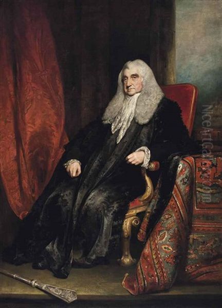 Portrait Of William Scott, 1st Baron Stowell (1745-1836), Full-length, Seated Beside A Table In An Interior - view 1