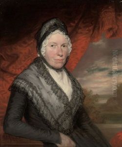 Portrait Of A Lady In A Black Dress With A Black Shawl And Bonnet