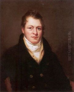 Portrait Of A Gentleman Wearing A Black Coat, Yellow Waistcoat And Stock