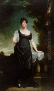 Portrait Of Mrs Shaw Of Greens Morton, Towcester In A Black Dress