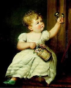 Portrait Of Catherine Holden When A Child Holding A Basket Of Flowers Portrait Of Catherine Holden When A Child Holding A Basket Of Flowers