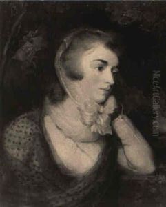 Portrait Of Mrs. Robinson As 'perdita' With Her Arm Resting On A Stone Ledge by William Owen