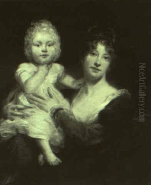 Portrait Of A Mother And Child by William Owen