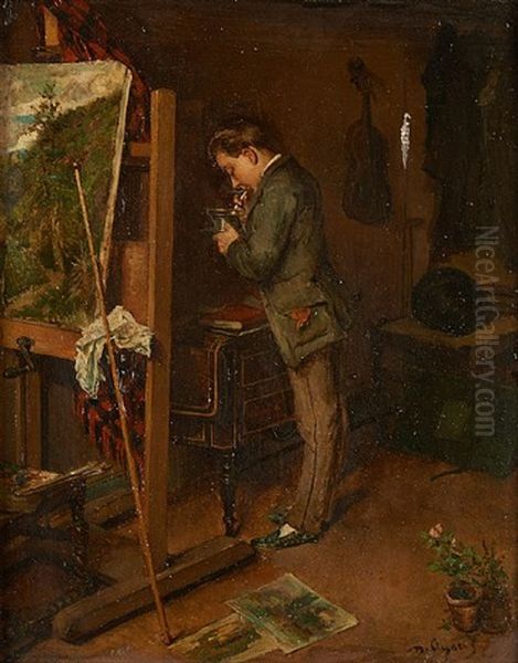 Le Repos Du Peintre Dans Son Atelier - view 1