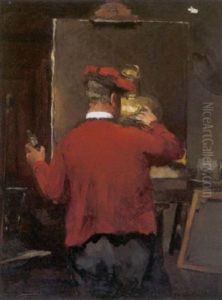 De Schilder In Zijn Atelier by David Oyens