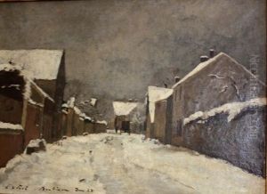 Rue A Barbizon Sous La Neige by Laszlo Paal
