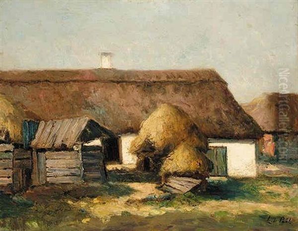 Farmyard With Haystacks - view 1