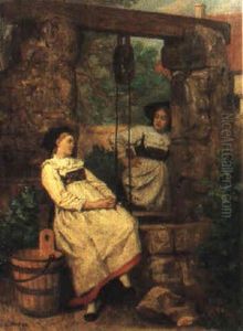 Flickor Vid Brunn by Camille Aflred Pabst