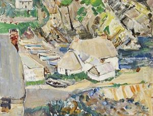 Thatched Cottage, Cadgwith, Cornwall by Emily Beatrice Bland