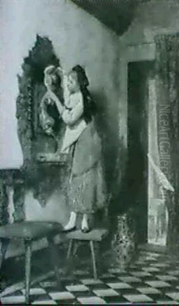 Jeune Alsacienne Remplissant Une Fontaine - view 1