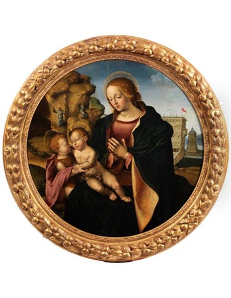 Madonna Mit Kind Und Heiligen Johannes Sowie Heiligem Franziskus, Der Die Stigmata Empfangt - view 1