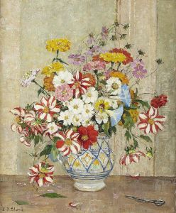 A Still Life Of Summer Flowers by Emily Beatrice Bland