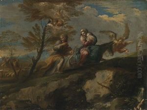 Rest On The Flight Into Egypt by Giovanni Battista Ranieri del Pace