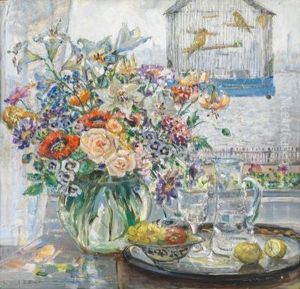 Blumen Und Vogelkafig
