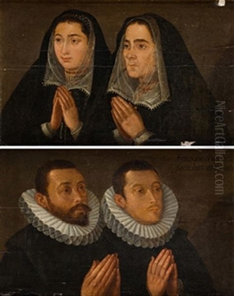 Pareja De Retratos De Figuras Orantes - view 1