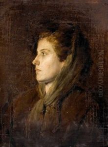 Bildnis Einer Frau Mit Kopfschal by Ferdinand Pacher